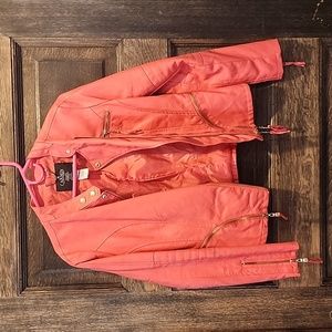 Vegan leather womens moto jacket